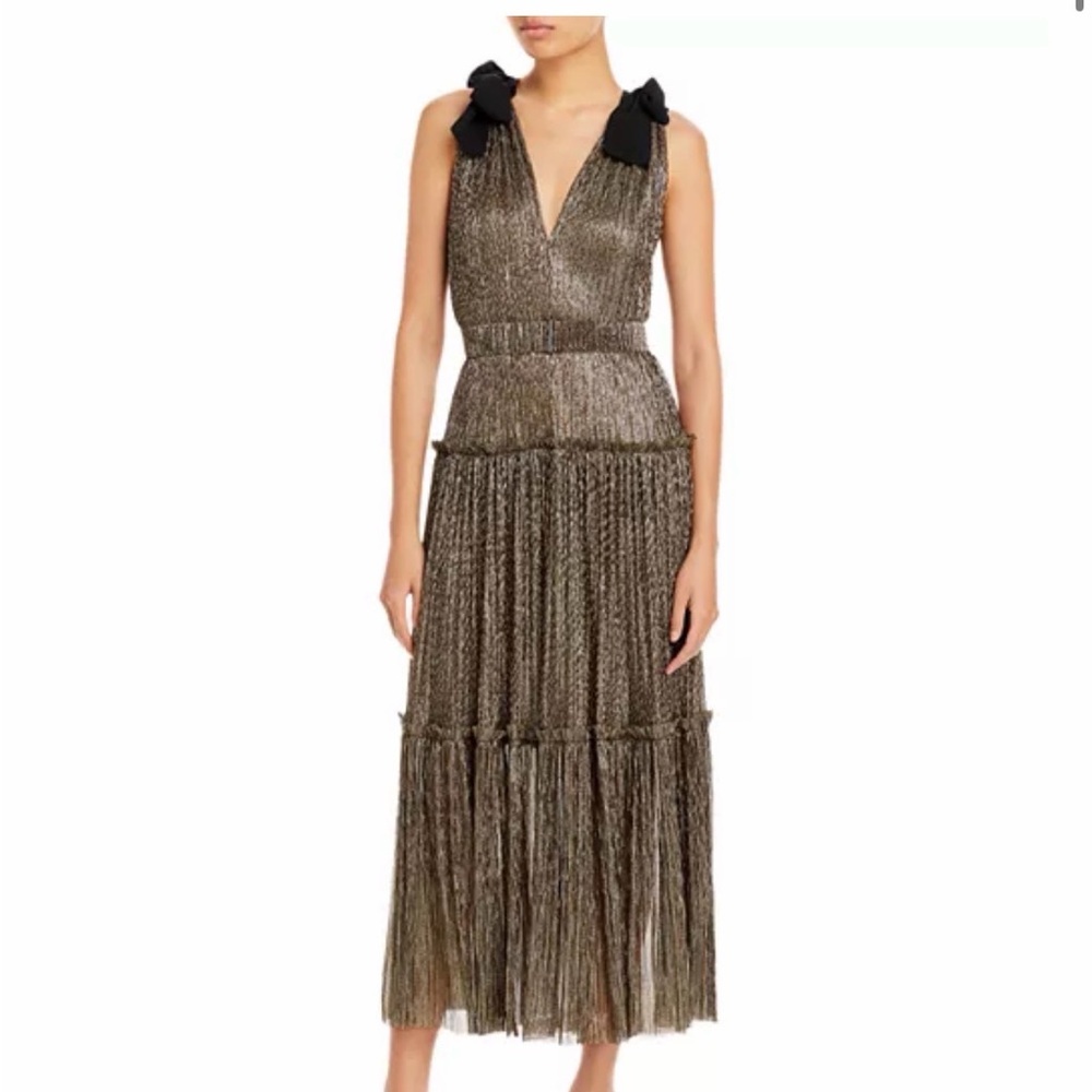 Sabina Musayev Gold Midi Dress